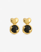 Black Agate Heart Earrings