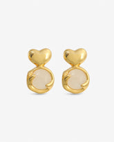 Yellow Crystal Heart Earrings