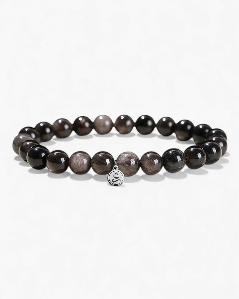 Silver Obsidian Bracelet - Stupa Crystal