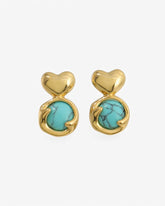 Turquoise Heart Earrings - Stupa Crystal