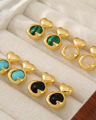 Turquoise Heart Earrings - Stupa Crystal