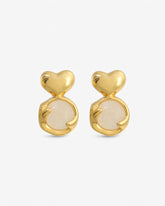 Yellow Crystal Heart Earrings - Stupa Crystal