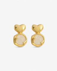 Yellow Crystal Heart Earrings