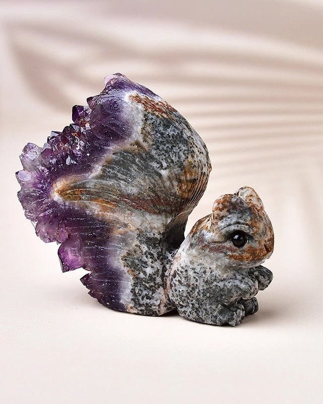 Amethyst Squirrel Ornament - Stupa Crystal