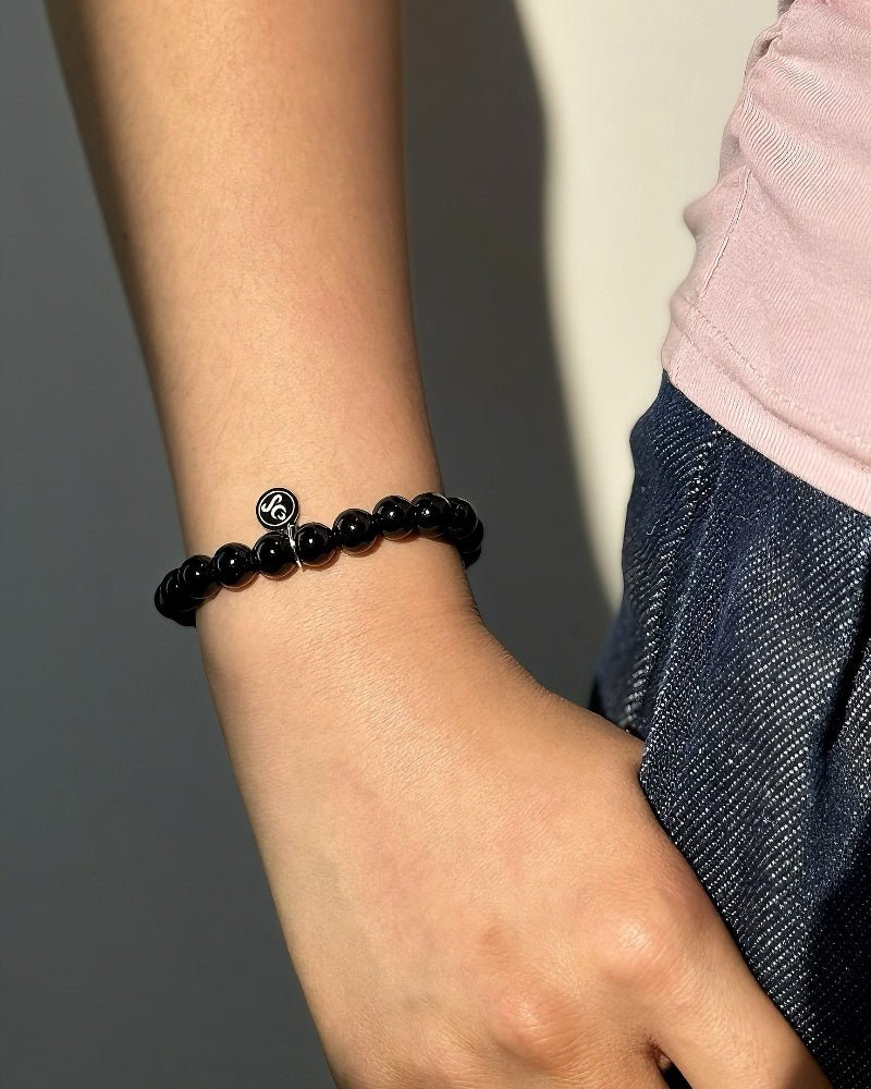 Black Agate Bracelet - Stupa Crystal