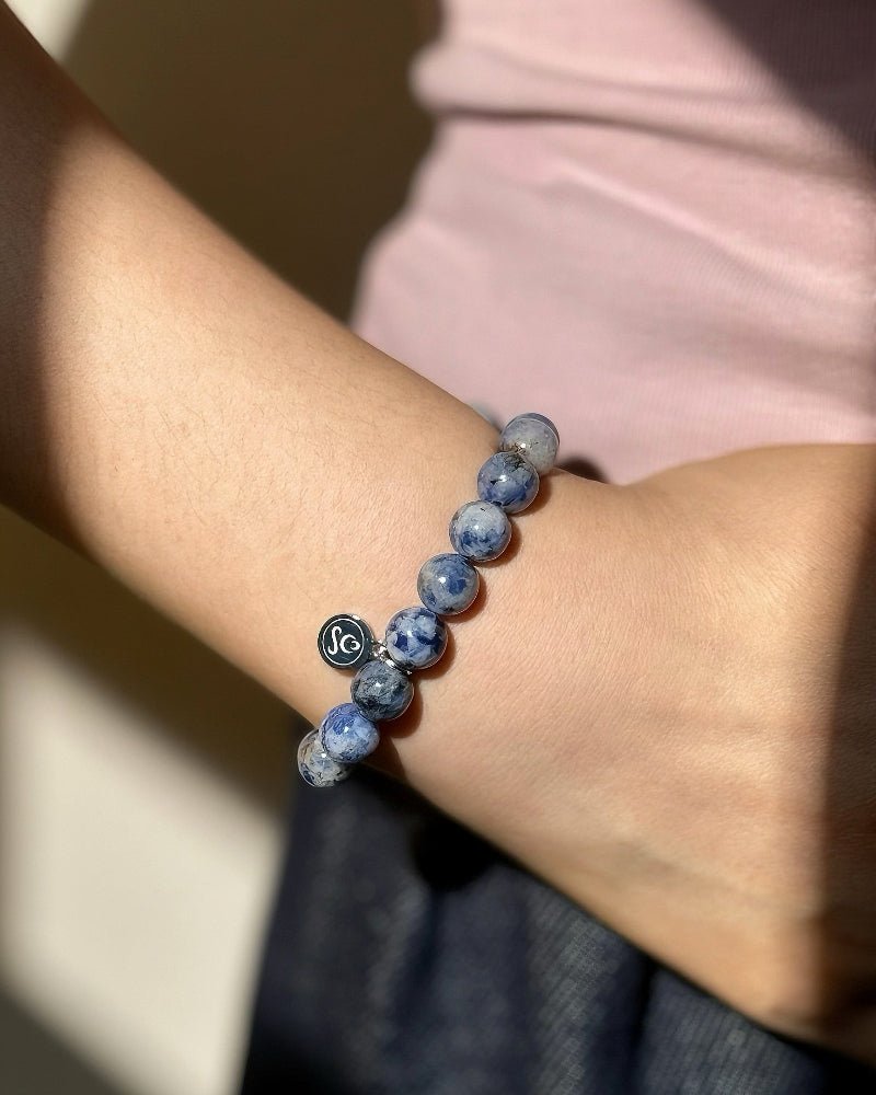 Blue Speckled Crystal Bracelet - Stupa Crystal