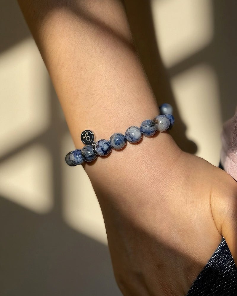 Blue Speckled Crystal Bracelet - Stupa Crystal