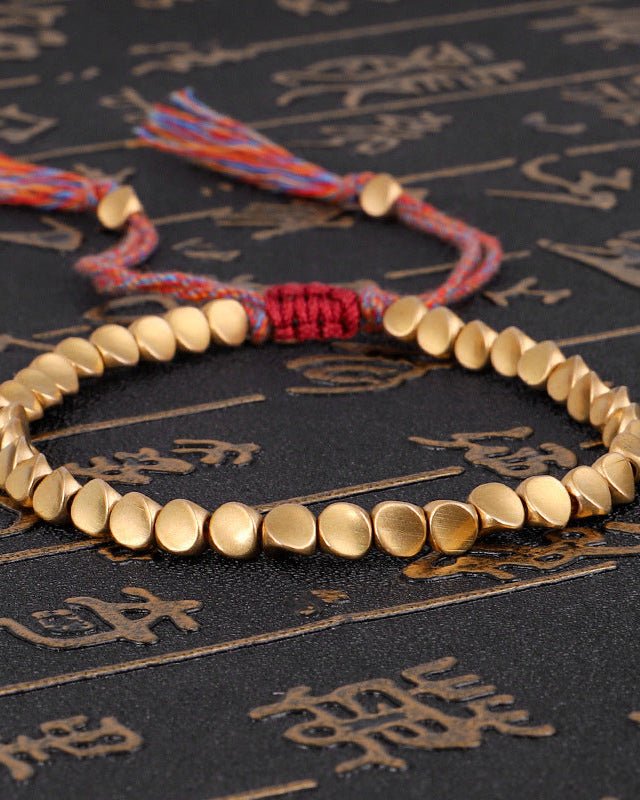 Buddha Stones Tibetan Copper Beads Healing Luck Bracelet - Stupa Crystal