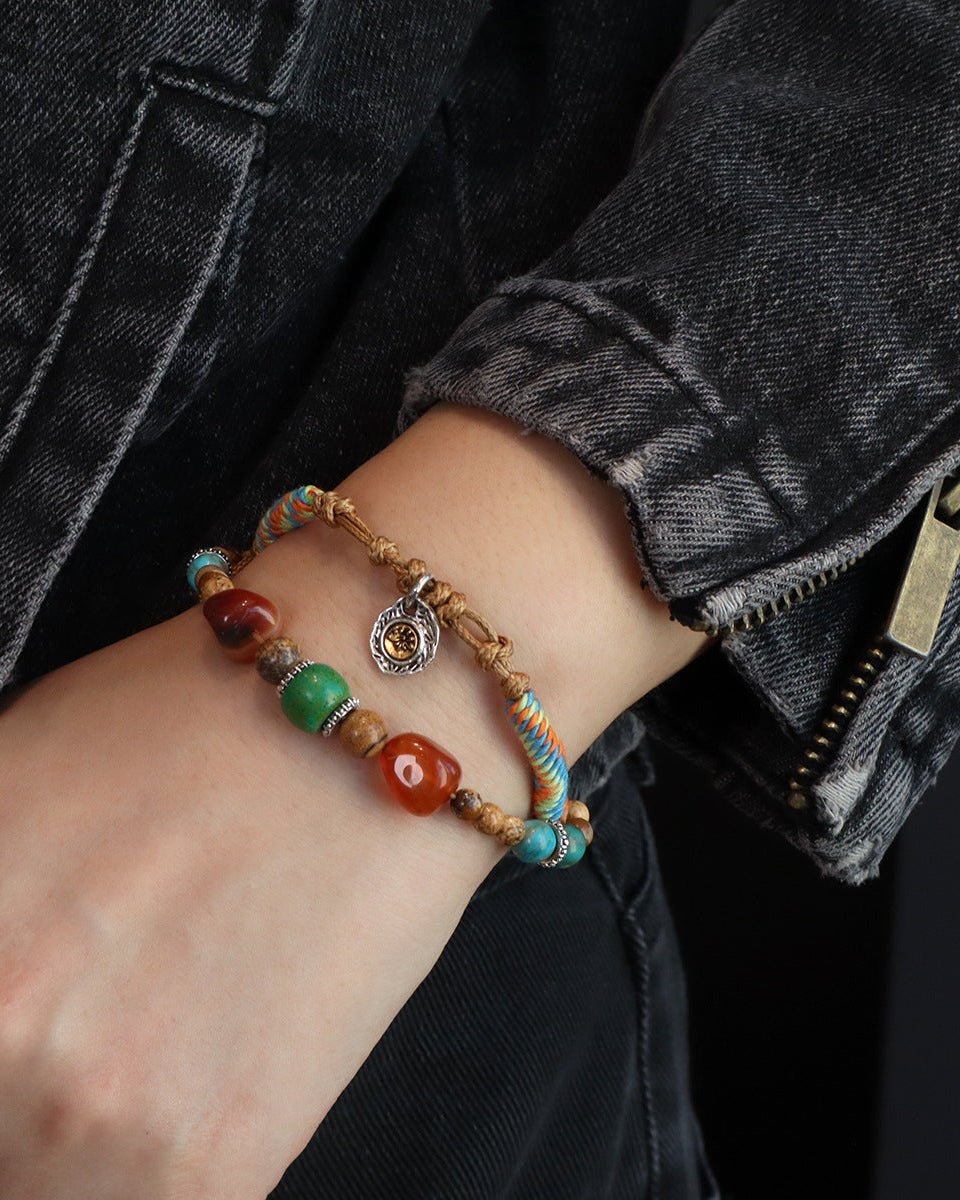 Handmade Turquoise Aventurine Healing Bracelet - Stupa Crystal