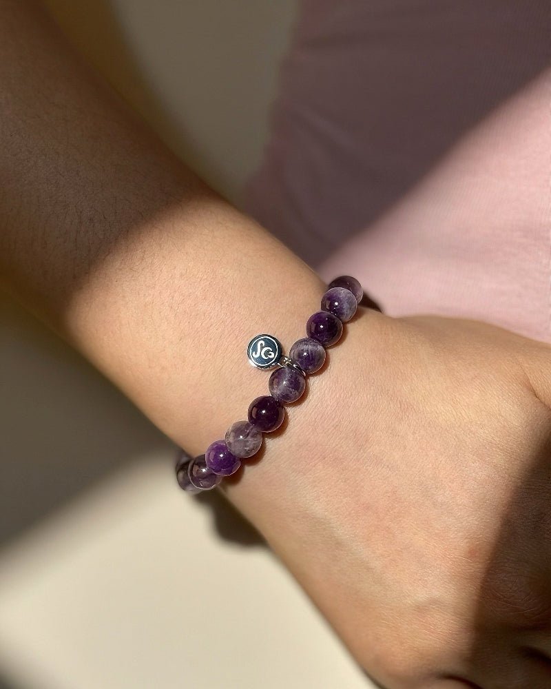 Ice - Patterned Amethyst Bracelet - Stupa Crystal