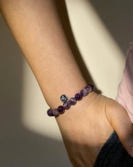 Ice - Patterned Amethyst Bracelet - Stupa Crystal