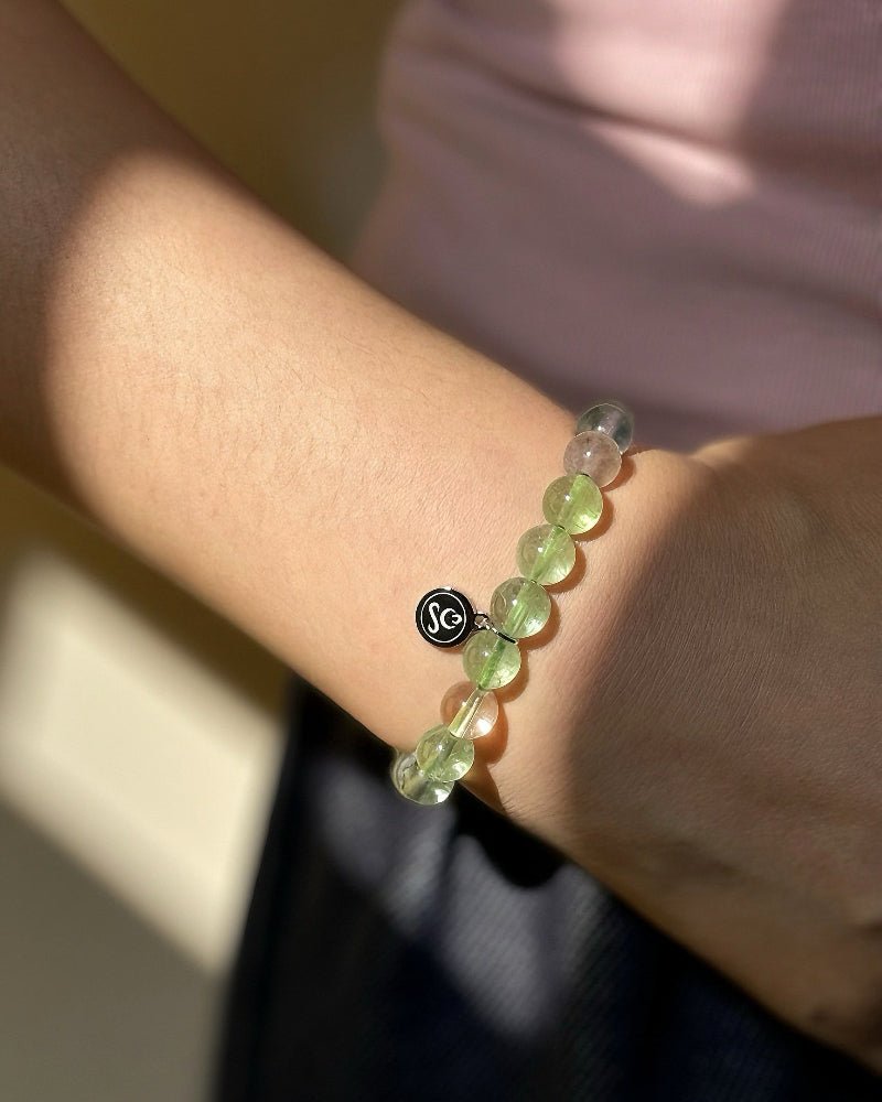 Multi - Colored Fluorite Bracelet - Stupa Crystal