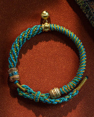 ༀམཎིཔདྨེཧཱུྃ Om Mani Padme Hum Hand - Woven Bracelet - Stupa Crystal