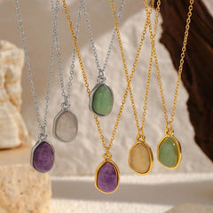 Purple Crystal Necklace - Stupa Crystal