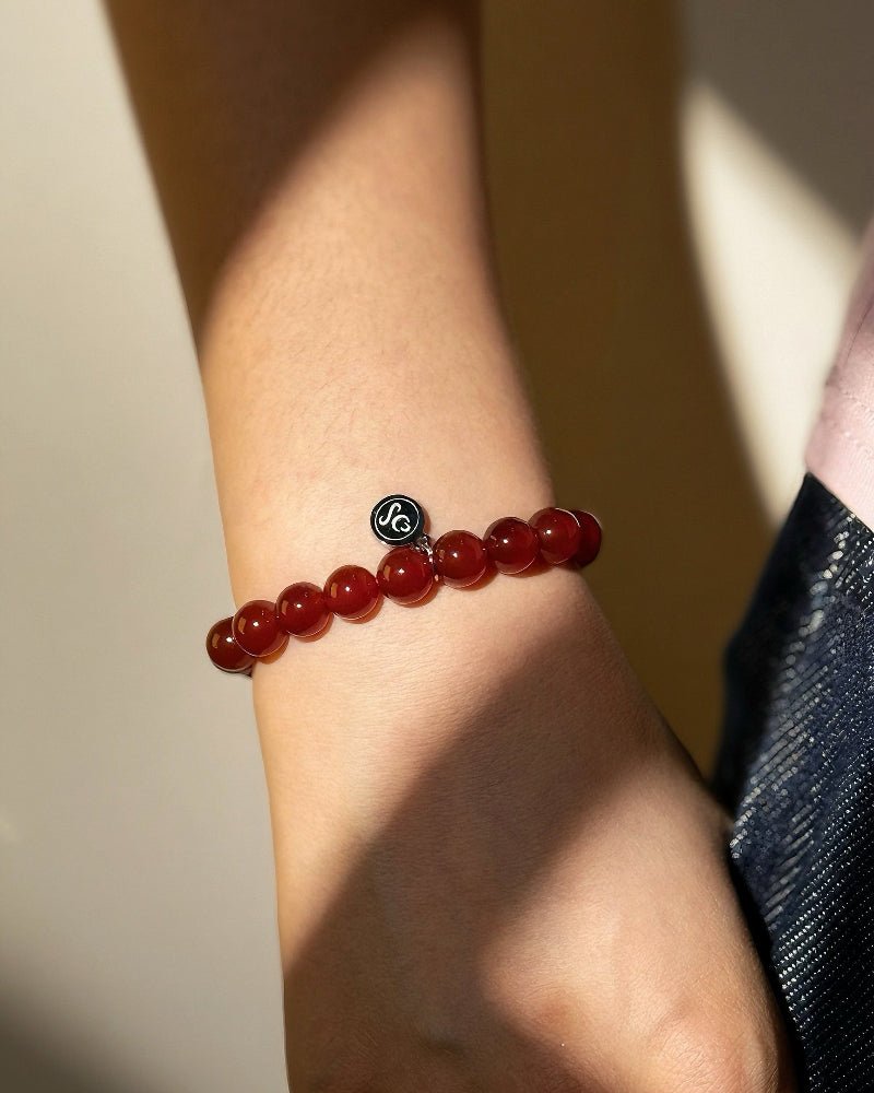 Red Chalcedony Bracelet - Stupa Crystal