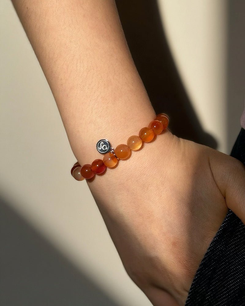 Striped Red Agate Bracelet - Stupa Crystal