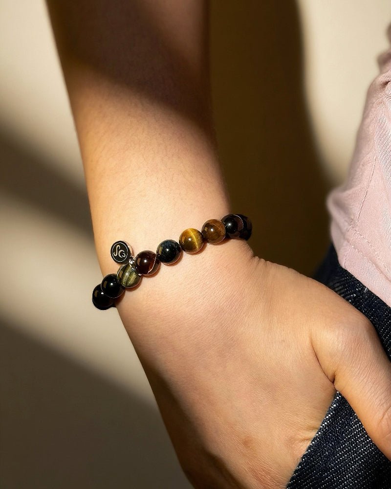 Tricolor Tiger Eye Bracelet - Stupa Crystal