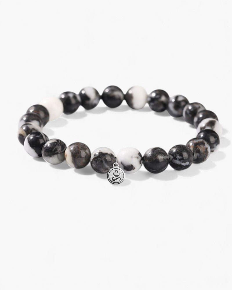 Zebra - Striped Stone Bracelet - Stupa Crystal