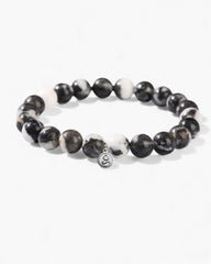 Zebra - Striped Stone Bracelet - Stupa Crystal